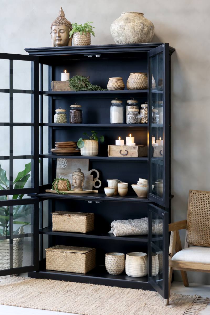 CHIC ANTIQUE MARSEILLE VITRINESKABE M/4 LÅGER SORT, produktbillede 11 af 24 hos HomeNordic