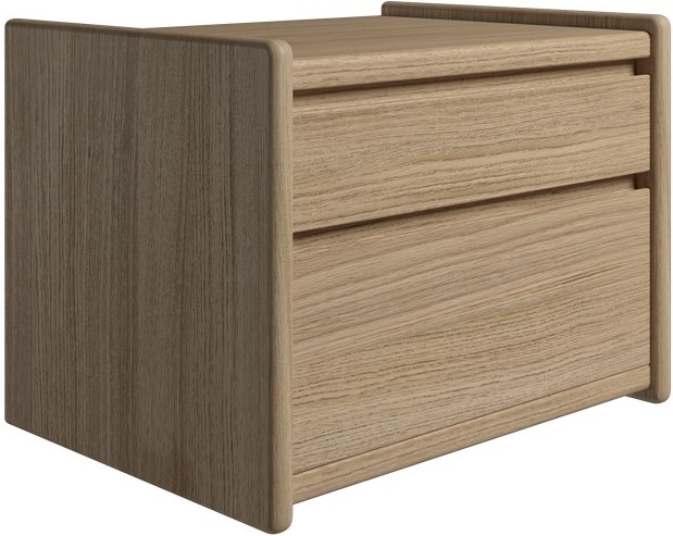 Krone sengebord 50 cm bred i egefiner med 2 skuffer, Sengeborde hos HomeNordic