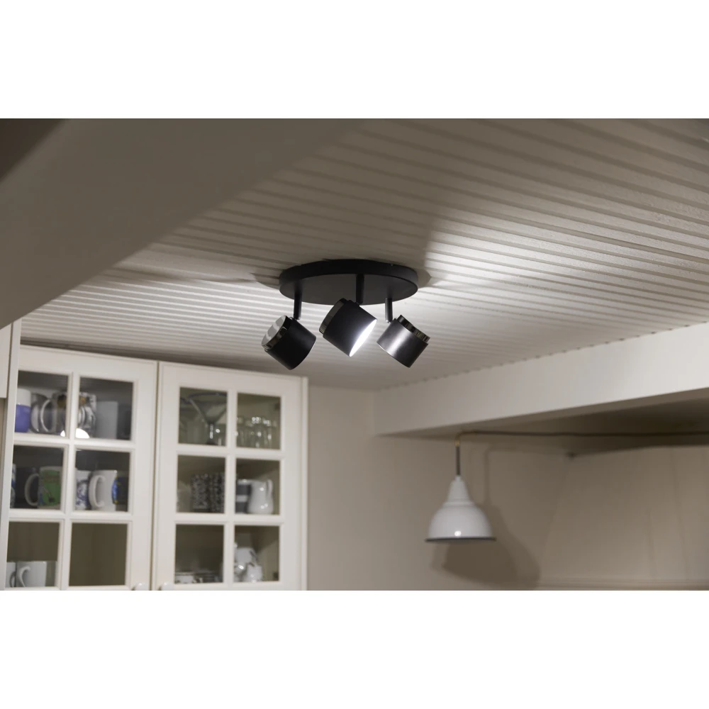 TEATER Rundel LED 3-Spot Lampe 13W 230V i Sort, Spots hos HomeNordic