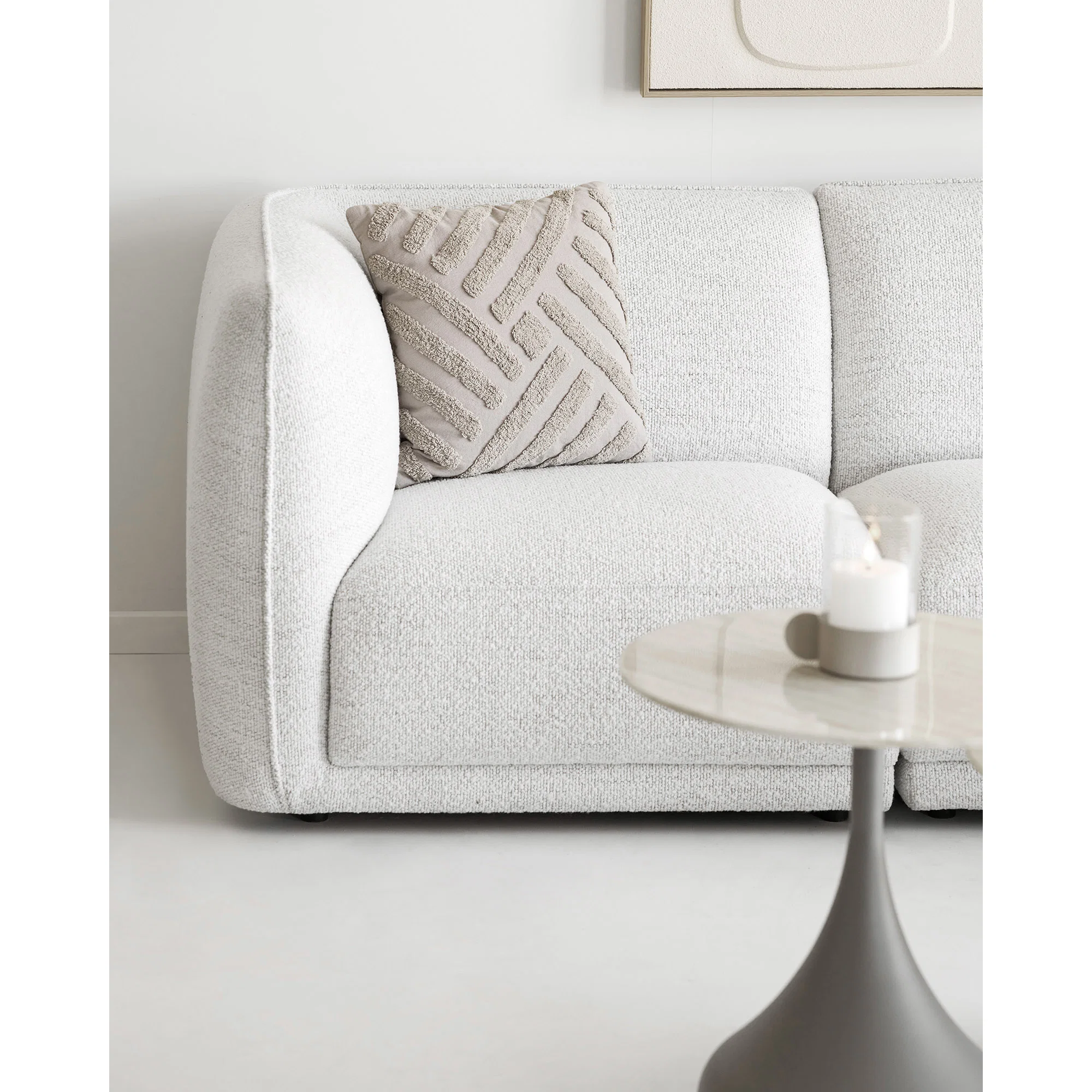 HOUSE NORDIC NOOR LOUNGESOFA HØJERSTILLET 2 PUDER HVID, produktbillede 4 af 6, Sofaer hos HomeNordic