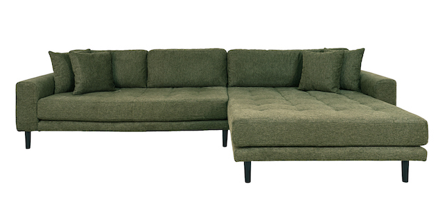 Riviera lounge sofa olivengrøn, højrevendt Længde på 290 cm, produktbillede 3 af 8, Sofaer hos HomeNordic
