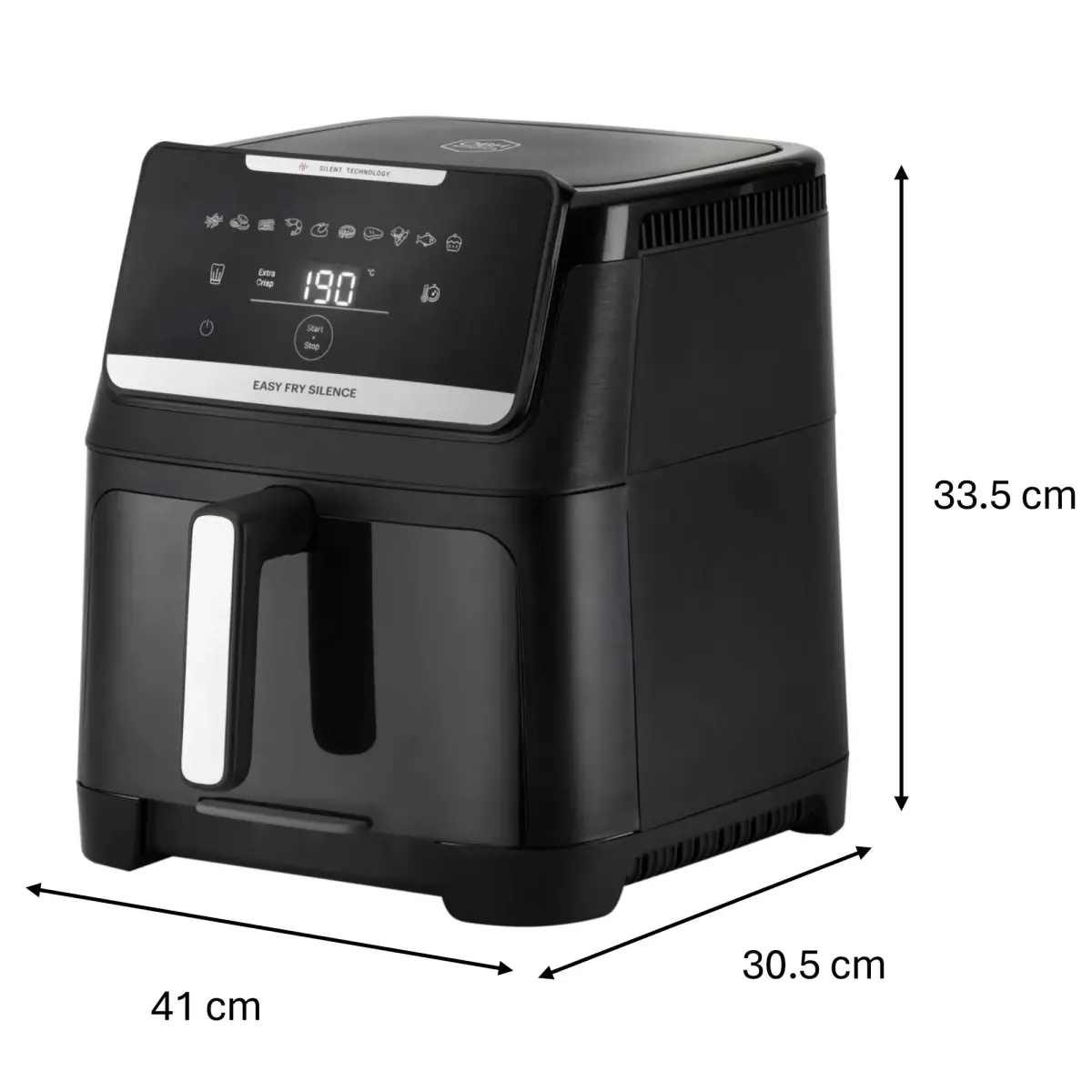 OBH Nordica Easy Fry Silence Vision airfryer 7 liter, sort, produktbillede 6 af 8, Airfryers hos HomeNordic