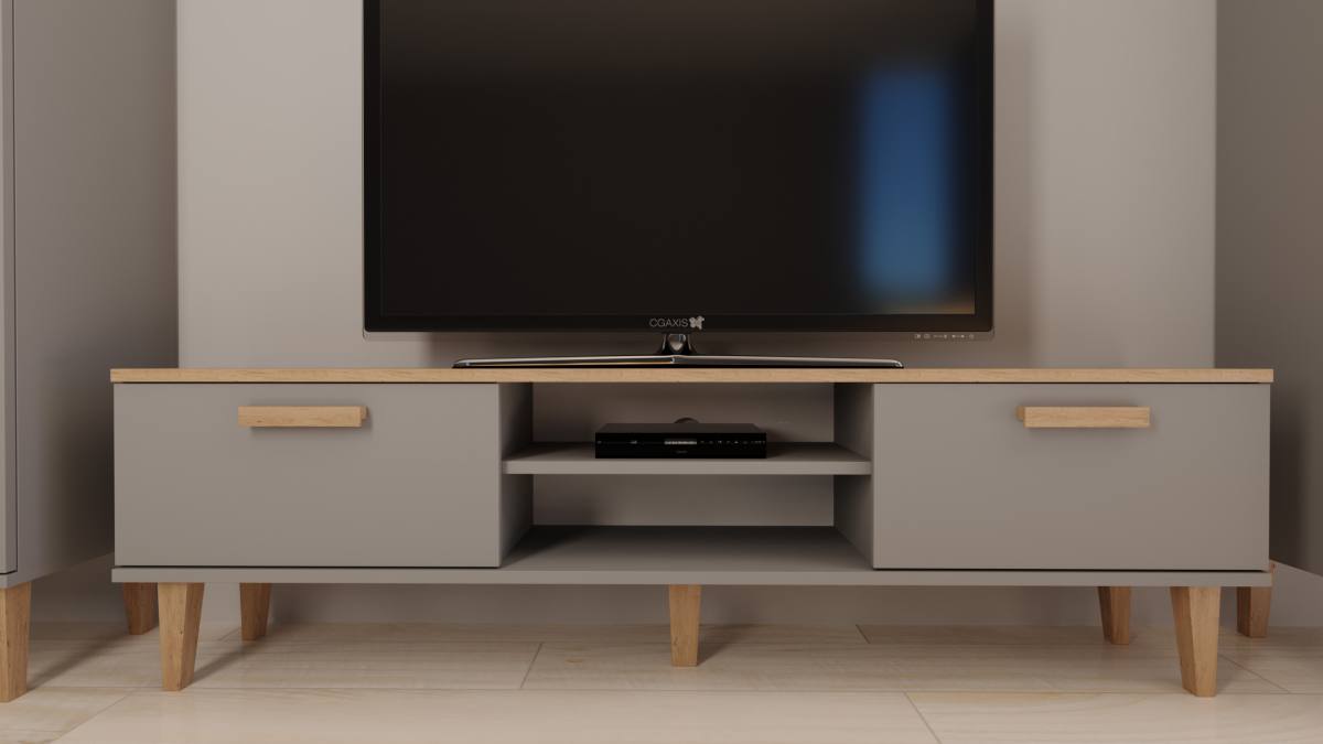 KOCOT Denver TV-bord, m. 2 låger og 1 hylde, produktbillede 2 af 4, TV-borde hos HomeNordic