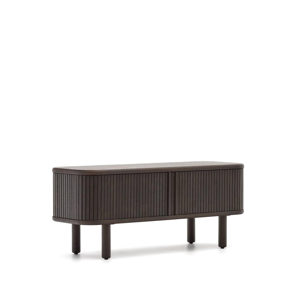 KAVE HOME Mailen 2-dørs tv-bord i askefinér med mørk finish 120 x 50 cm, produktbillede 2 af 4, TV-borde hos HomeNordic