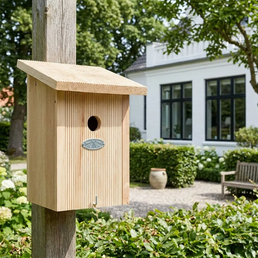 Fuglehus til blåmejse i elle træ – 18,6×19,8×H26,2 cm