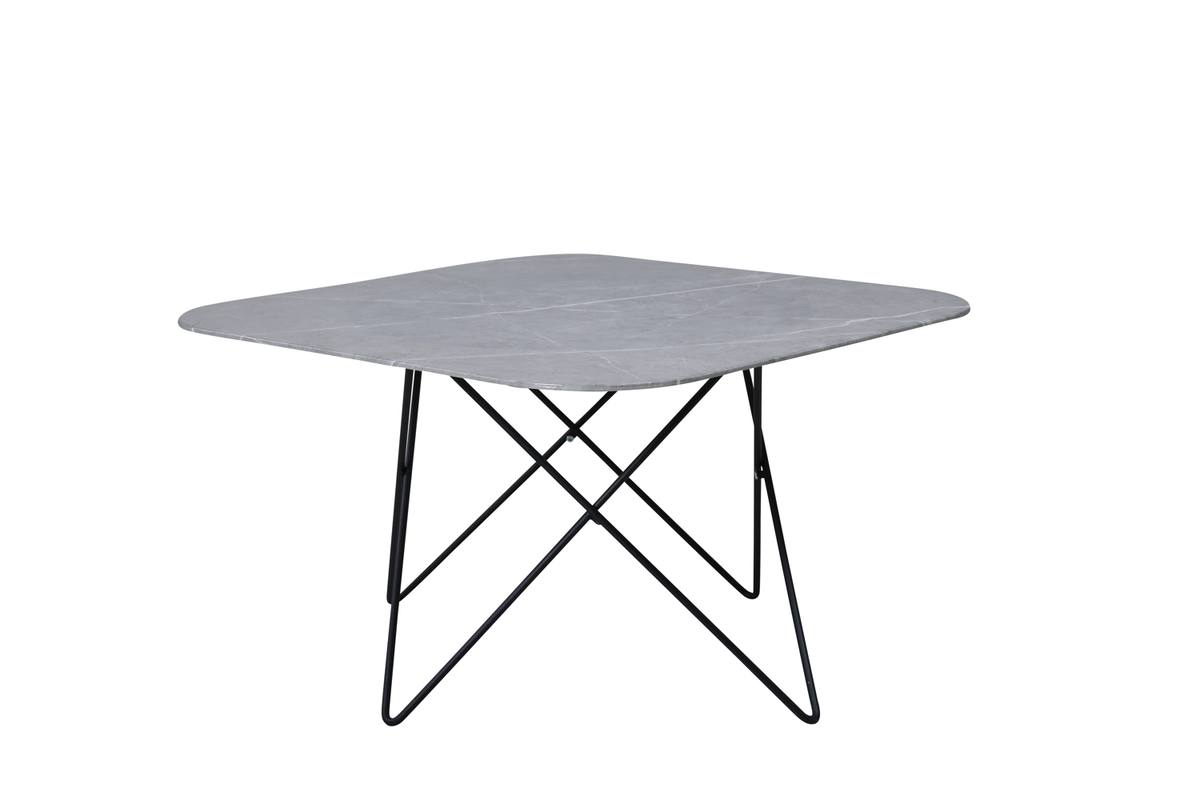 Tubas- Sofabord i grå marmor glas og sort metal, 80 x 80 cm, produktbillede 7 af 9, Moderne designs hos HomeNordic