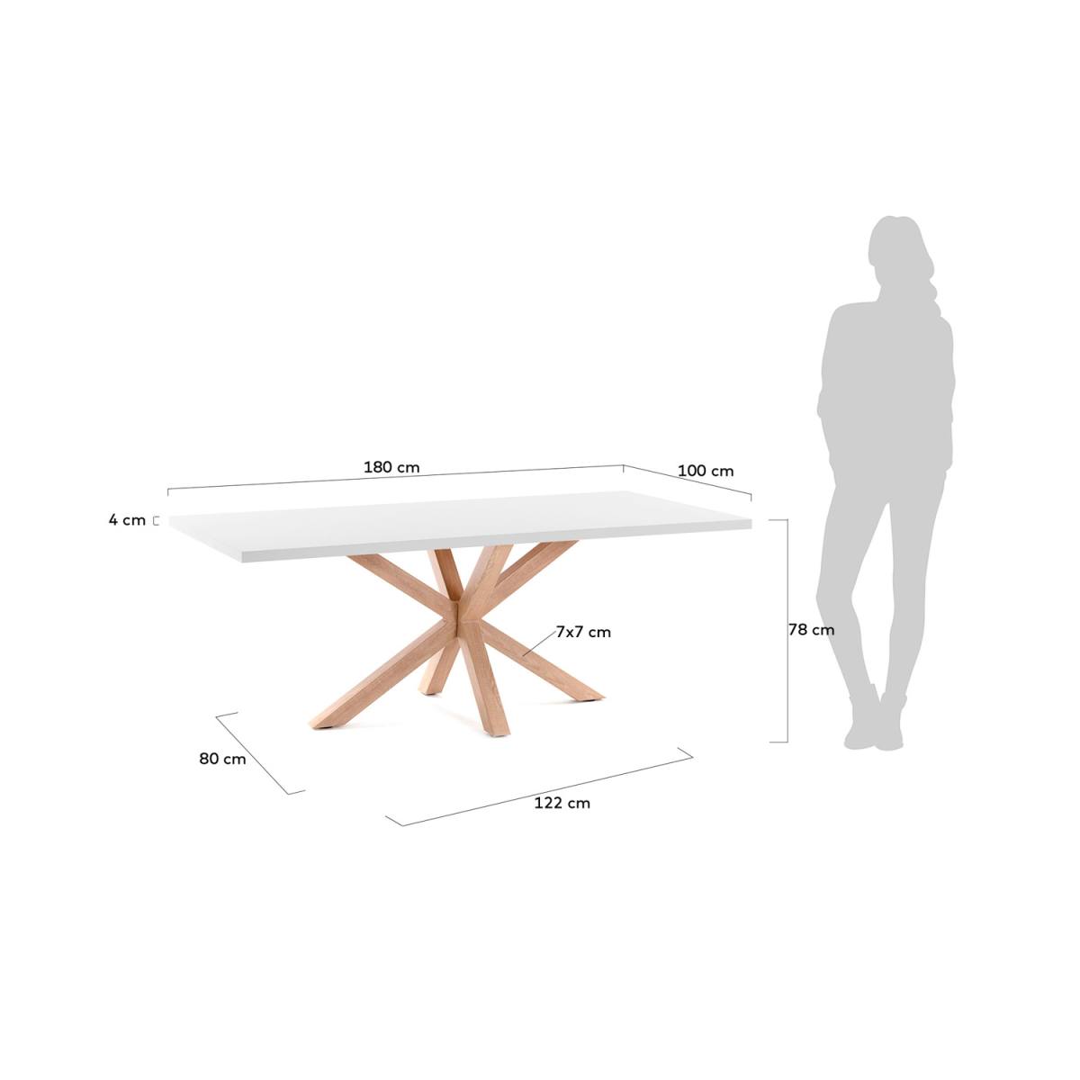 KAVE HOME rektangulær Arya spisebord, produktbillede 2 af 4, Spiseborde hos HomeNordic
