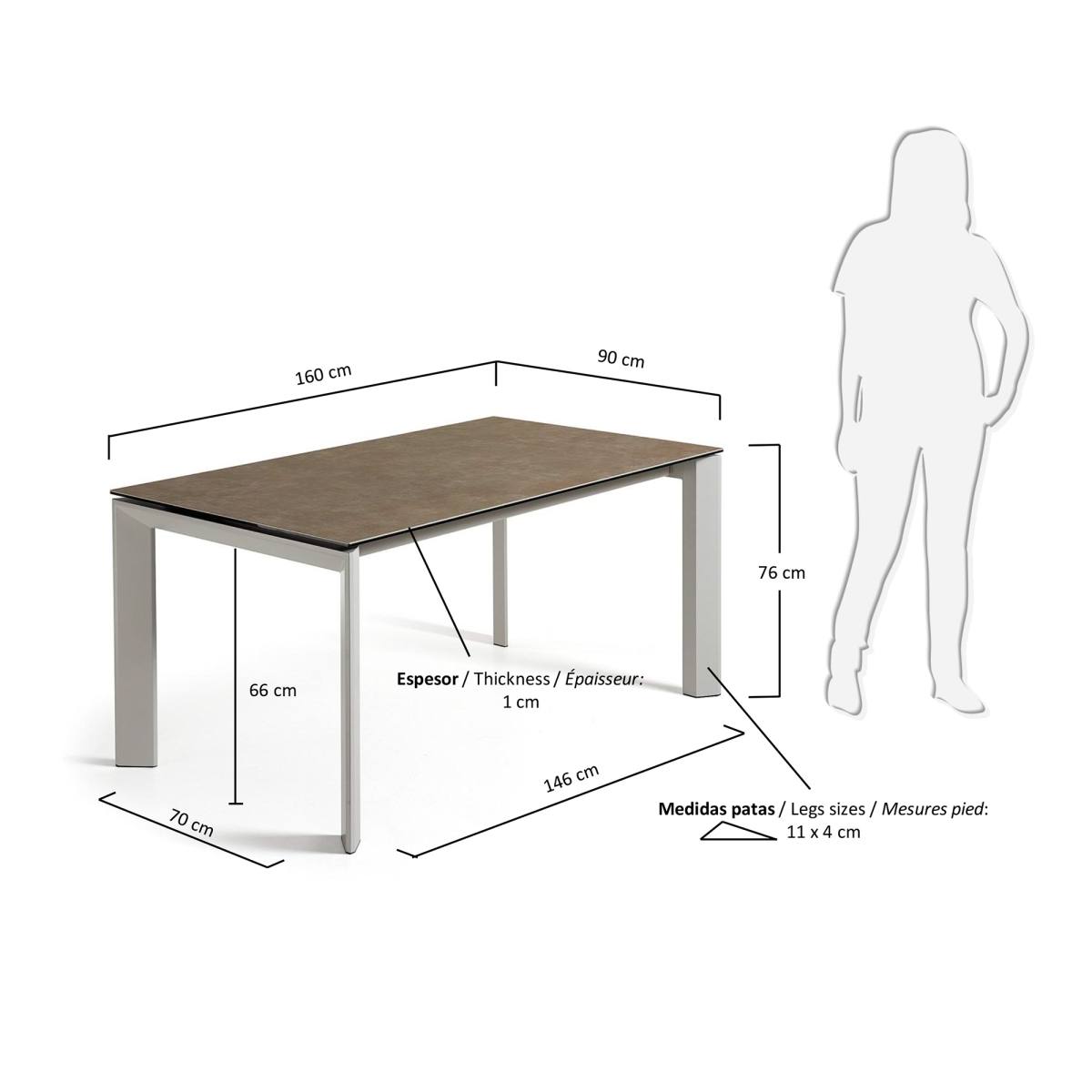 KAVE HOME Axis spisebord, m. butterflybordplade, produktbillede 2 af 4, Spiseborde hos HomeNordic