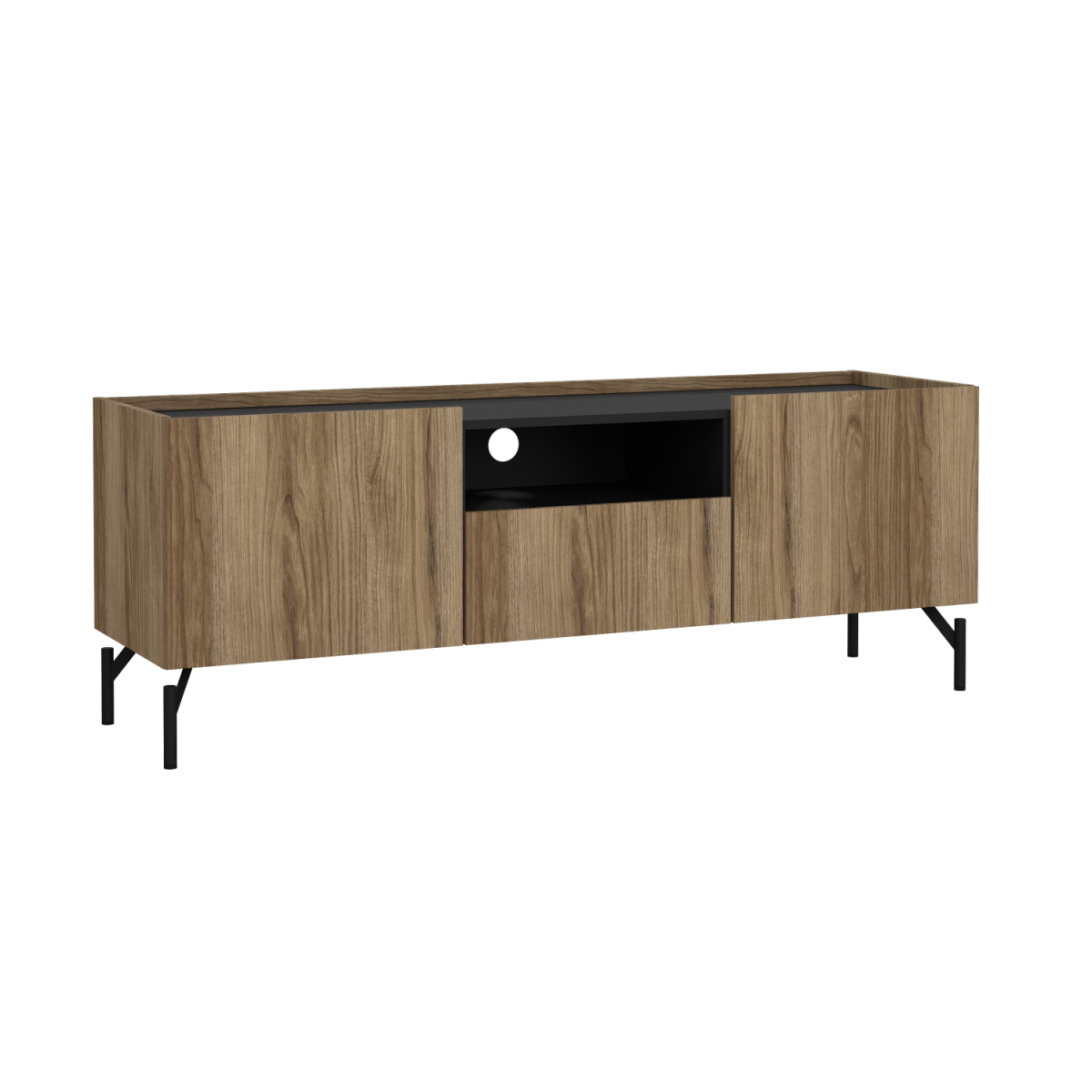 Tromsø TV bord 147 cm i egelook med opbevaring, TV-borde hos HomeNordic