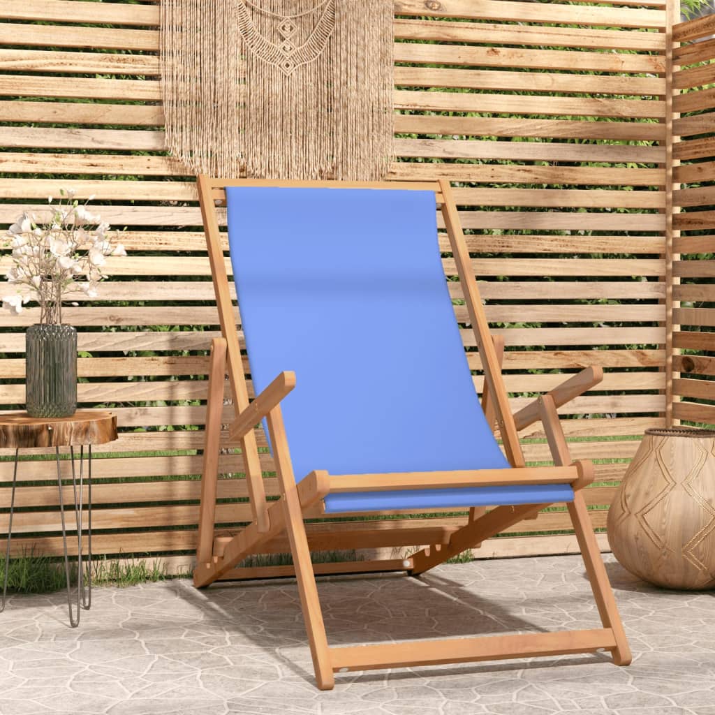 Foldbar Strandstol Massivt Teaktræ, produktbillede 14 af 17, Havestole i teaktræ hos HomeNordic