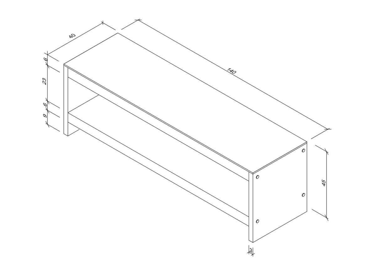 NORDVÄRK TV301 TV-bord, m. 1 hylde, produktbillede 2 af 5, TV-borde hos HomeNordic
