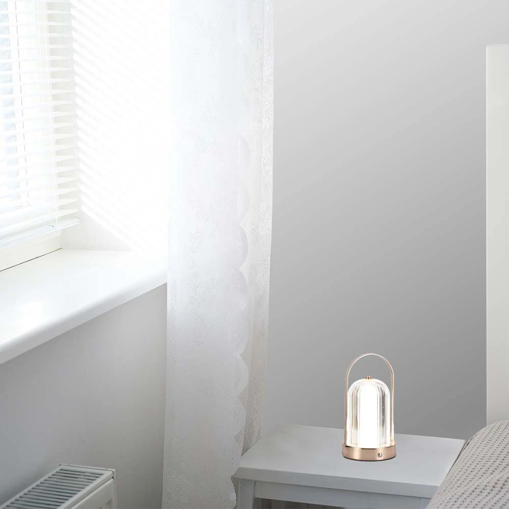 1W genopladelig LED bordlampe, antik bronze, Bordlamper hos HomeNordic