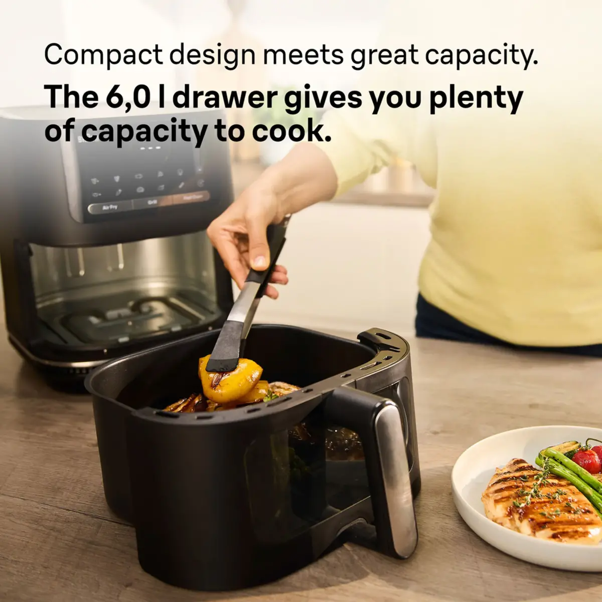 HF5075IBK Airfryer 6 liter, sort, produktbillede 5 af 7, Airfryers hos HomeNordic
