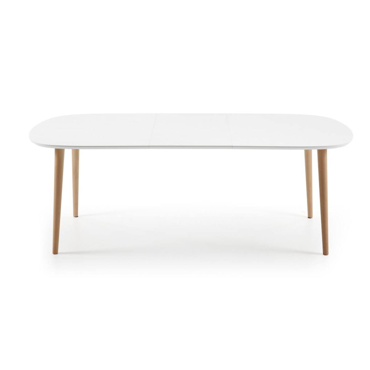 KAVE HOME Oqui spisebord m. tillægsplader, ovalt, hvid MDF 160 (260) x, produktbillede 6 af 8, Spiseborde hos HomeNordic