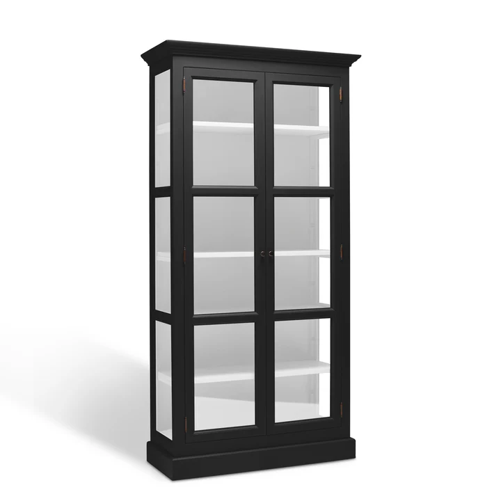 LIVINGOODIES LILLE VITRINSKAB CARLINGTON ORIGINAL SORT/HVID, Vitrineskabe hos HomeNordic