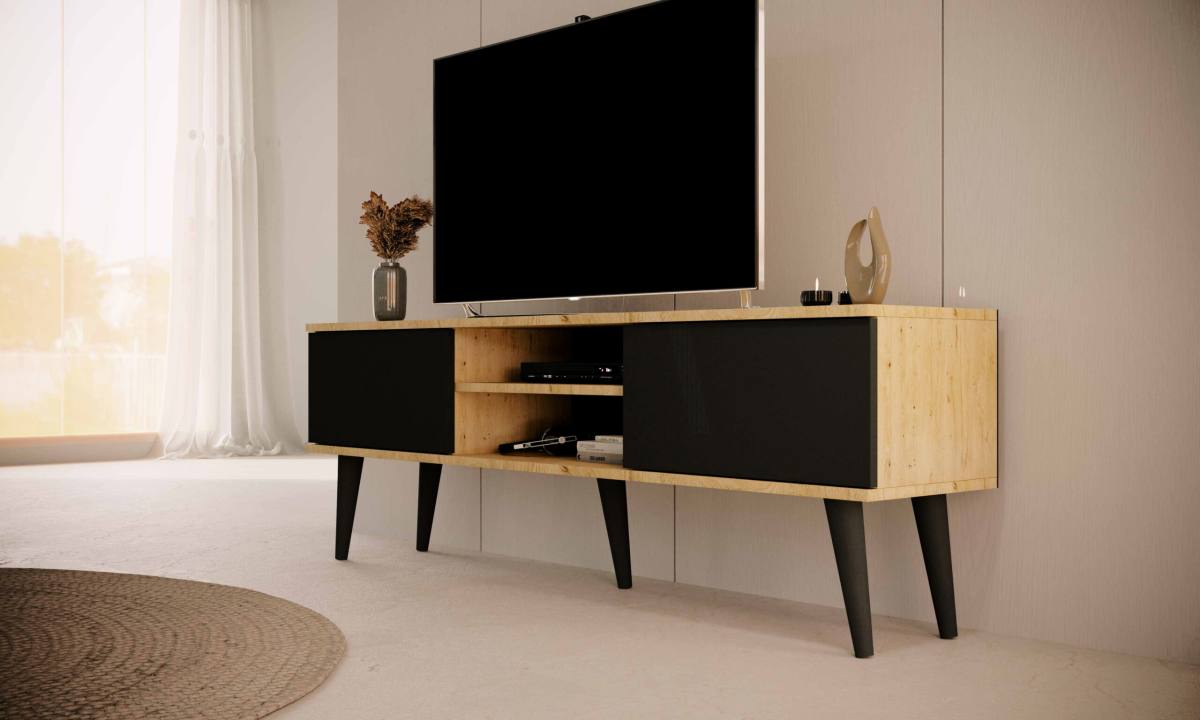 KOCOT RTV Toronto TV-bord, m. 2 låger og 1 hylde, produktbillede 5 af 6, TV-borde hos HomeNordic
