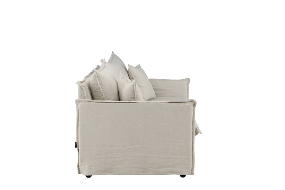 Stella - Sofa, 3-personers med stof i beige bomuld – billede 8