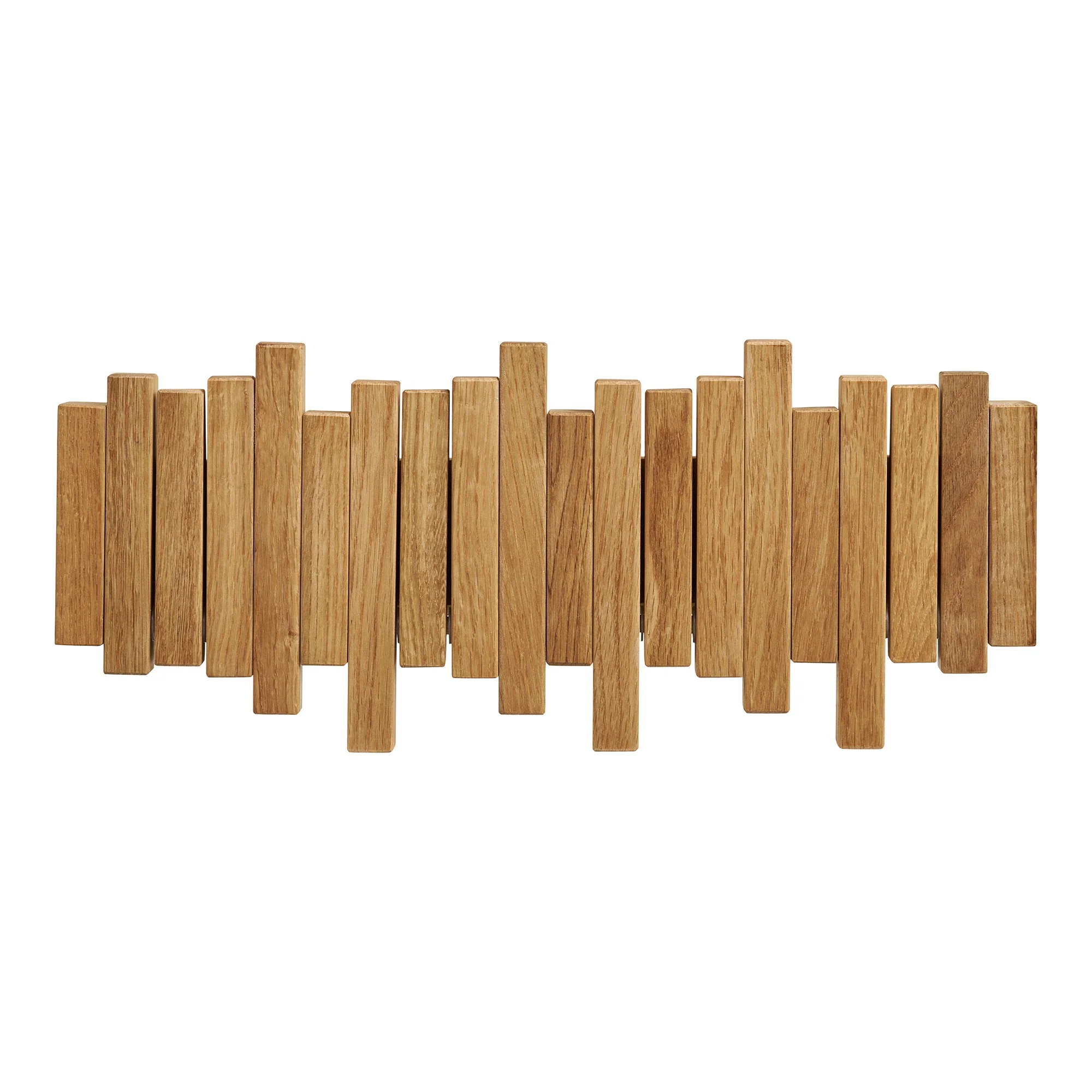 Caltra Knagerække, egetræ, 4 knager, 40x18x3 cm, Knager & ophæng hos HomeNordic