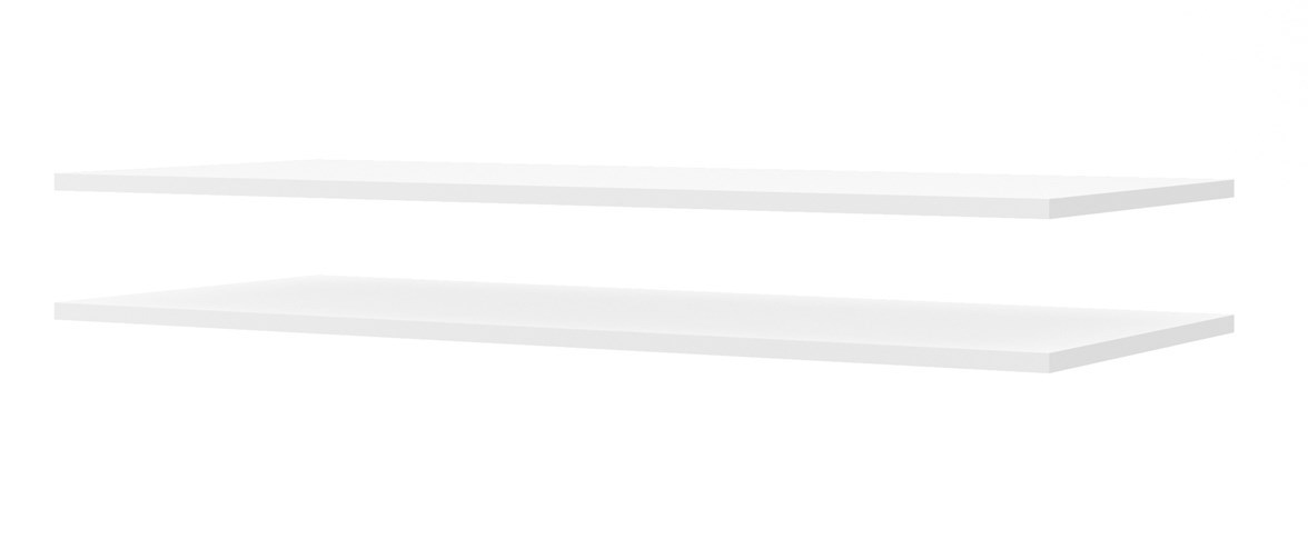 Pakke med 2 stk. hvide 95,5 cm bredde hylder til Dana garderobeskabe. hos HomeNordic