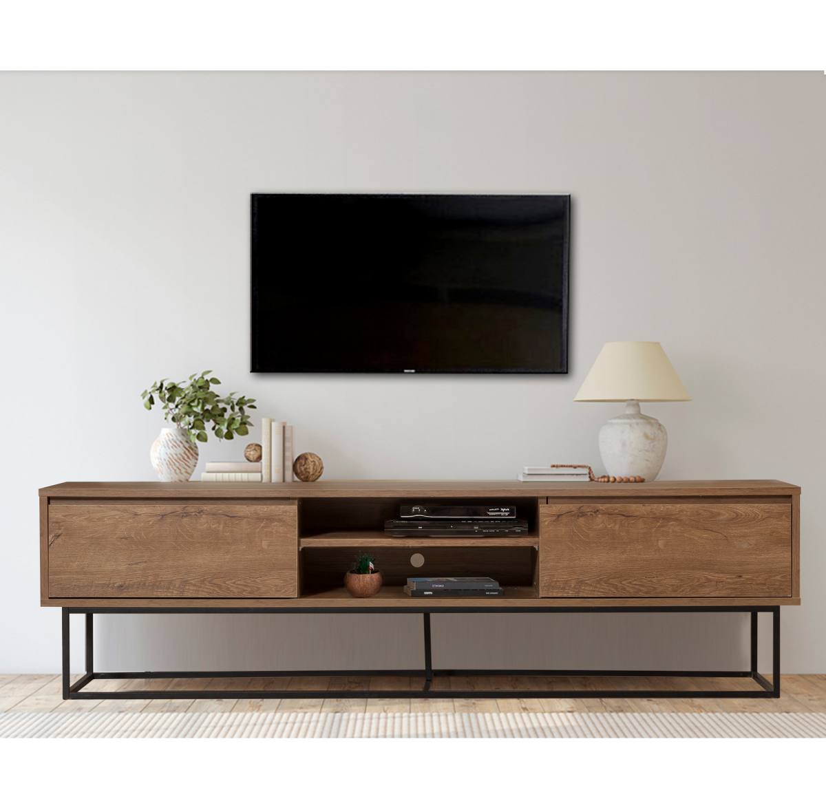 NORDVÄRK Rodez TV-bord, m. 1 hylde og 2 skuffer, produktbillede 6 af 6, TV-borde hos HomeNordic