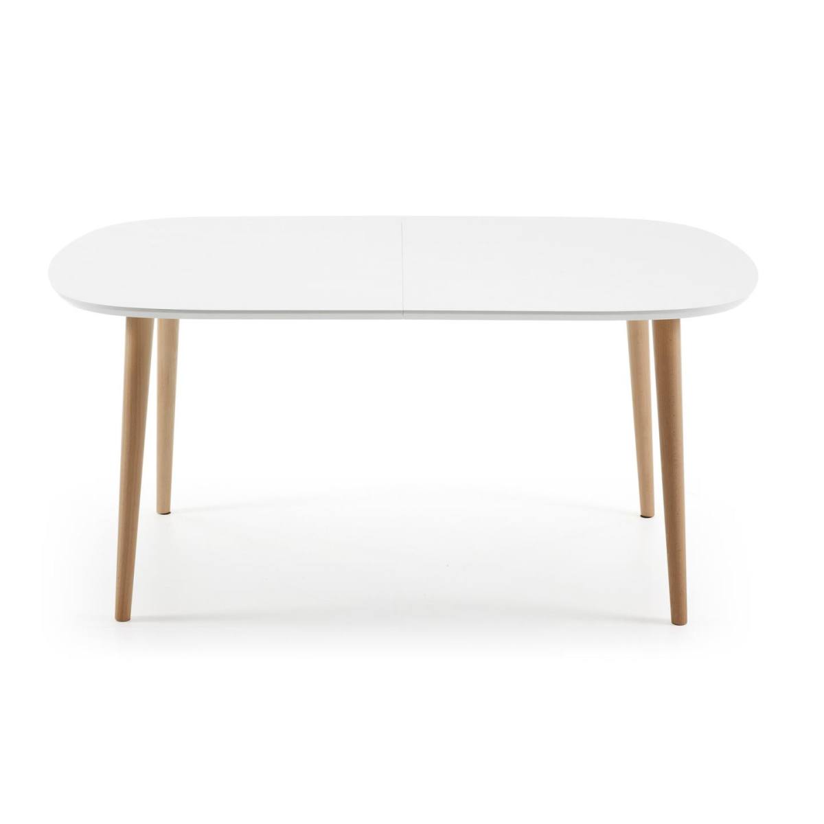 KAVE HOME Oqui spisebord m. tillægsplader, ovalt, hvid MDF 160 (260) x, produktbillede 3 af 8, Spiseborde hos HomeNordic