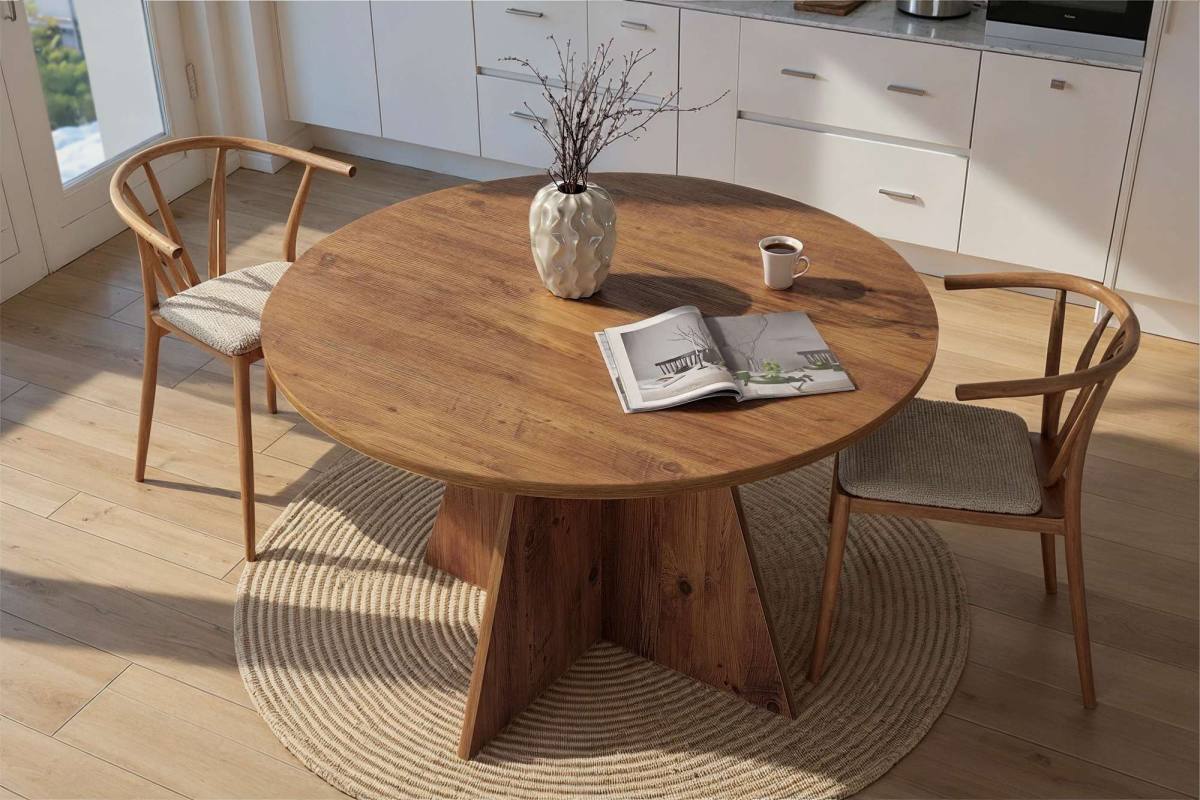 NORDVÄRK Virella spisebord, rund, produktbillede 6 af 7, Spiseborde hos HomeNordic