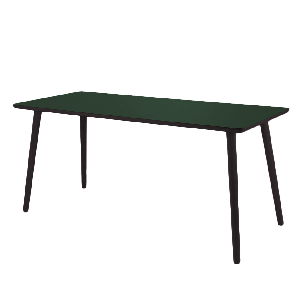 Skrivebord linoleum, Conifer, sort kant, Skriveborde hos HomeNordic