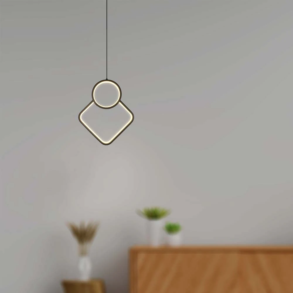 12W LED pendel, hvidt rombe-design, Pendler hos HomeNordic