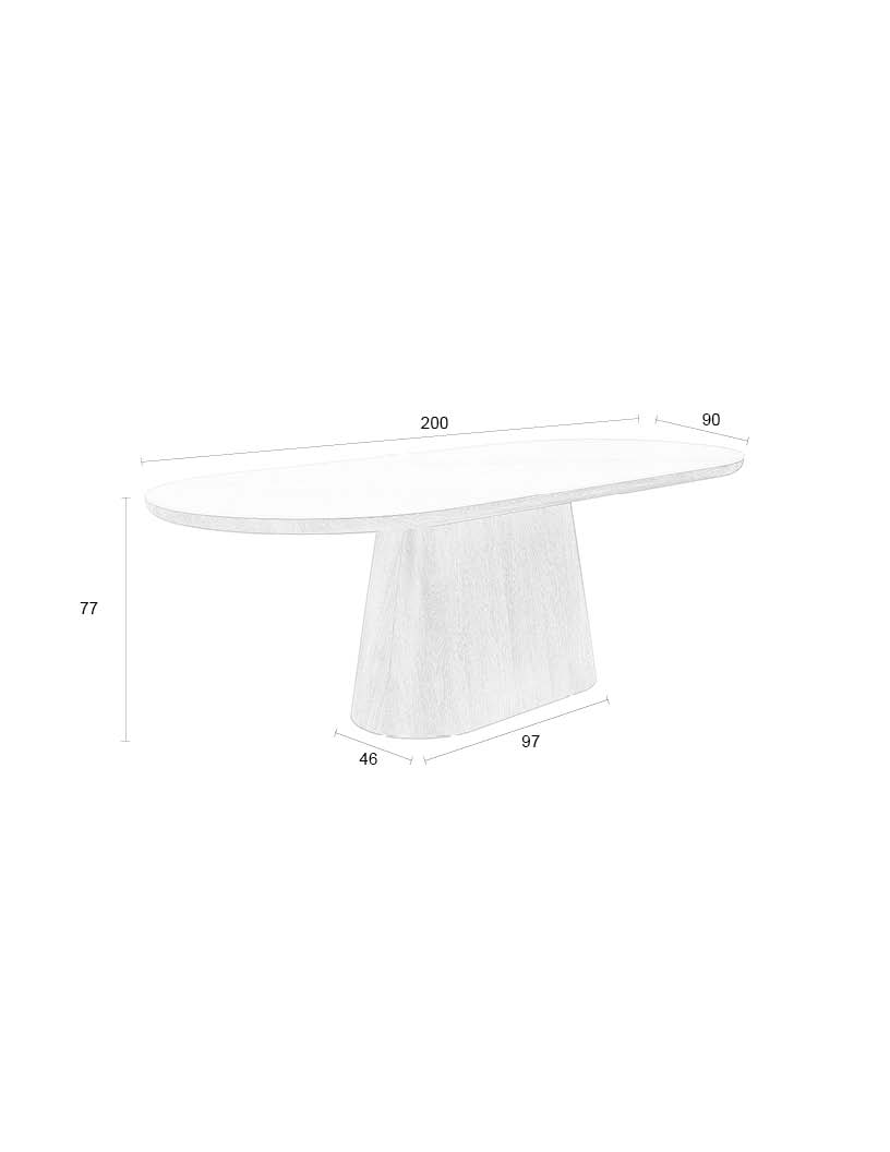 WHITE LABEL LIVING Almira spisebord, oval, produktbillede 2 af 8, Spiseborde hos HomeNordic