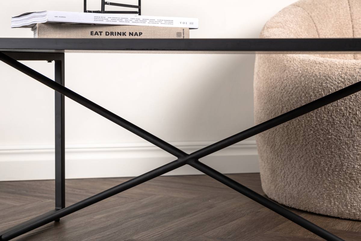 Chantal - Sofabord i sort metal og sort topplade i MDF., produktbillede 5 af 9, Moderne designs hos HomeNordic