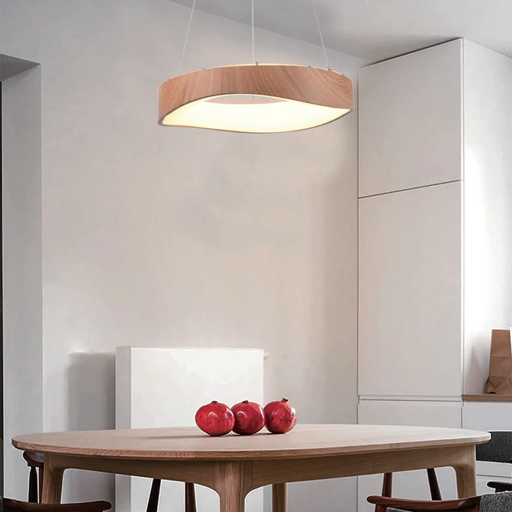 18W LED pendel i trædesign, Pendler hos HomeNordic