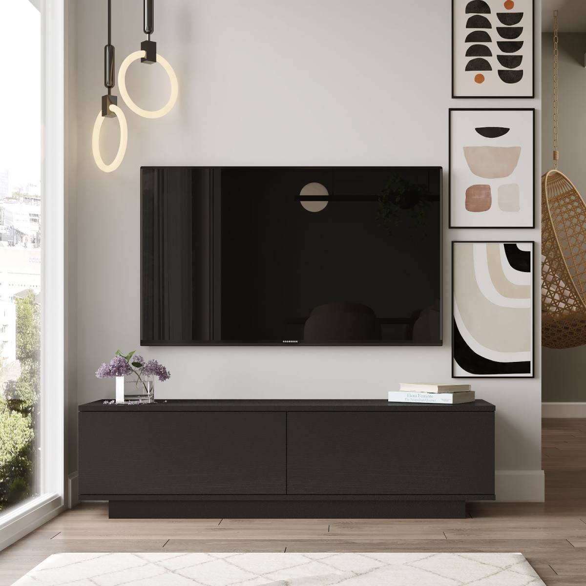 NORDVÄRK FN1 TV-bord, m. 2 låger, produktbillede 5 af 7, TV-borde hos HomeNordic