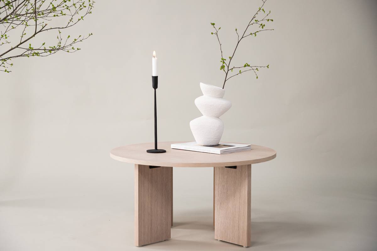 Atlas - Sofabord i lyst egefiner, diameter 80 cm., produktbillede 5 af 5, Moderne designs hos HomeNordic