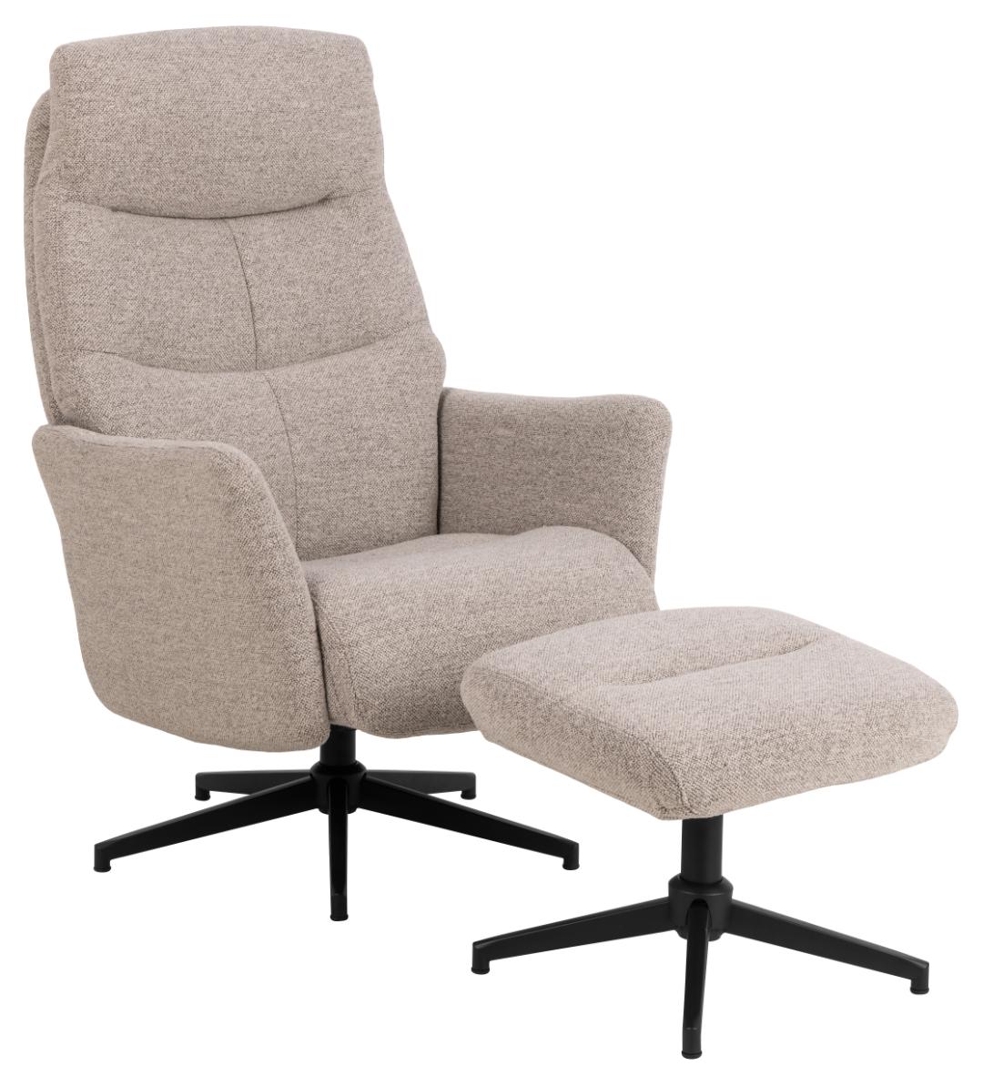 ACT NORDIC London manuel recliner, m. fodskammel, horisontal syning, Lænestole hos HomeNordic