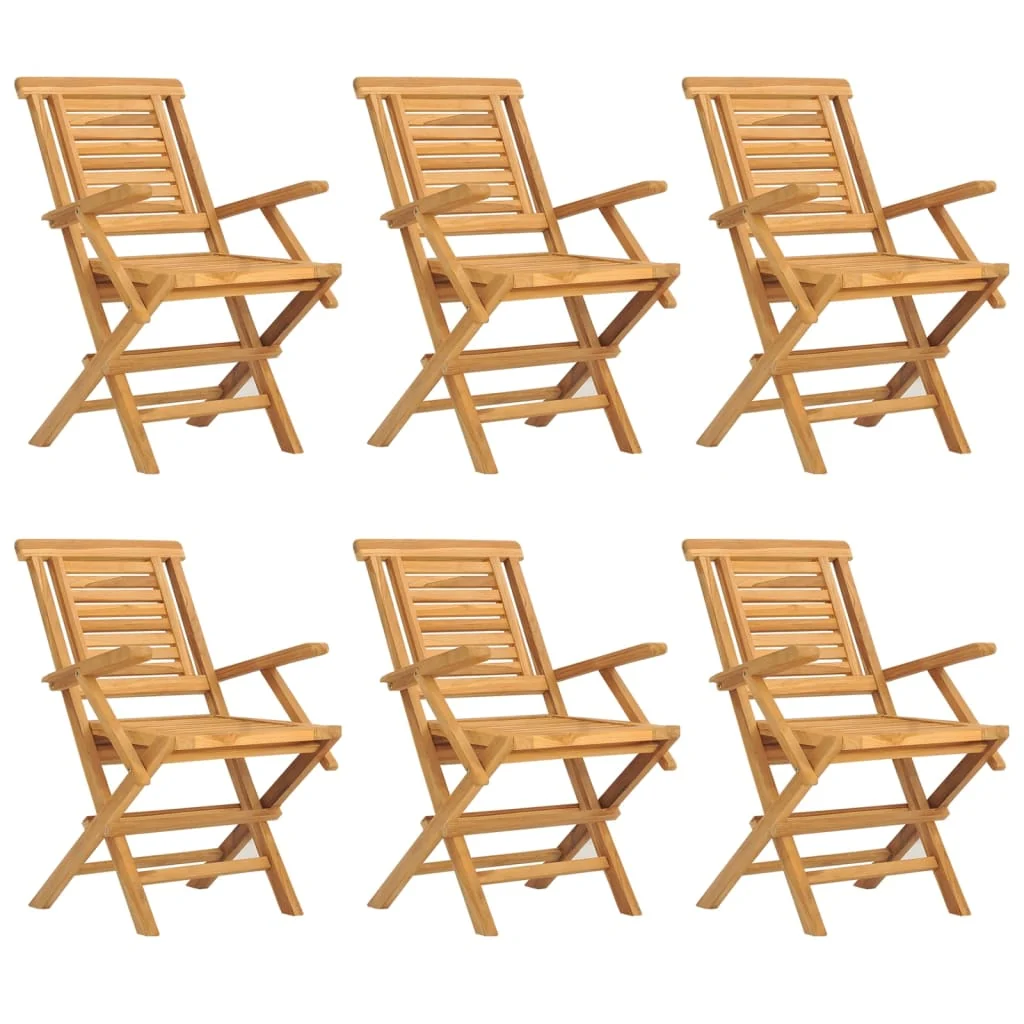 Havestole 56x63x90 Cm Foldbare Massivt Teaktræ, produktbillede 2 af 12, Havestole i teaktræ hos HomeNordic