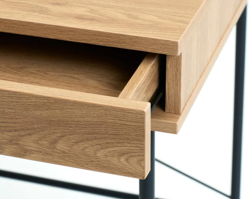 Pensacola Skrivebord, Melamin Egetræs-Look, 120x60x76 cm, produktbillede 6 af 16, Skriveborde hos HomeNordic