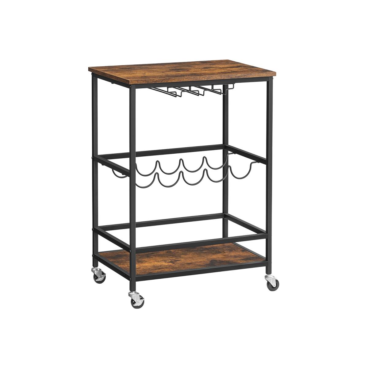 Rullebord med glas og flaskeholdere, Barvogne & rulleborde hos HomeNordic