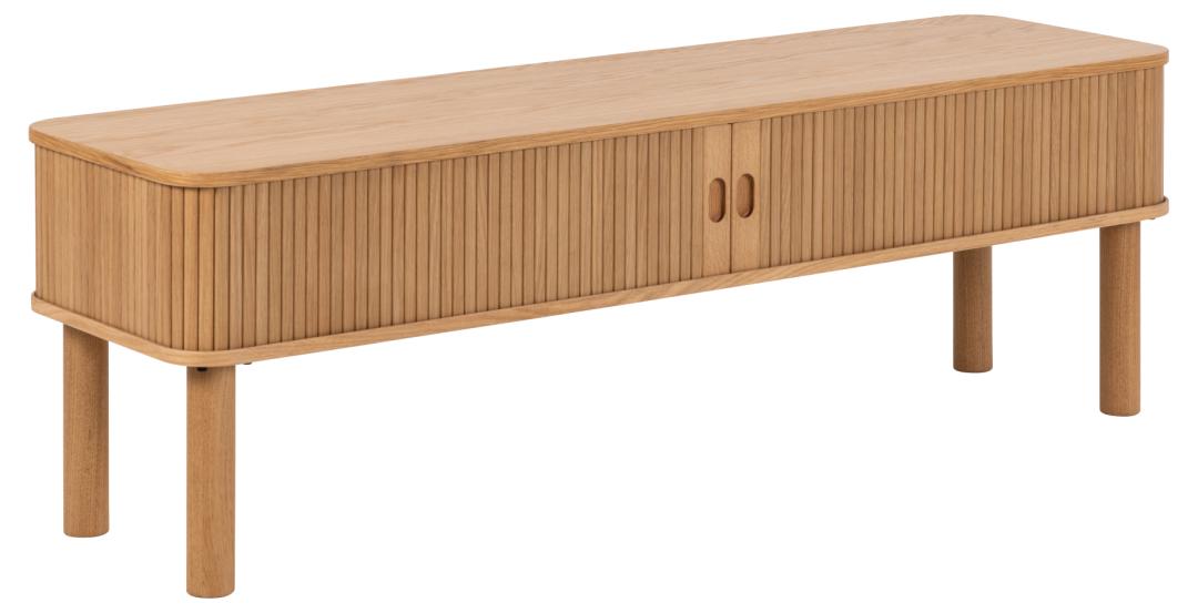 ACT NORDIC Langley TV-bord, m. lamelfront og 2 skydelåger, TV-borde hos HomeNordic