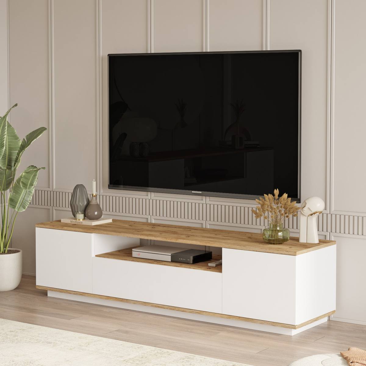 NORDVÄRK FR7 TV-bord, m. 3 låger og 1 hylde, produktbillede 10 af 12, TV-borde hos HomeNordic