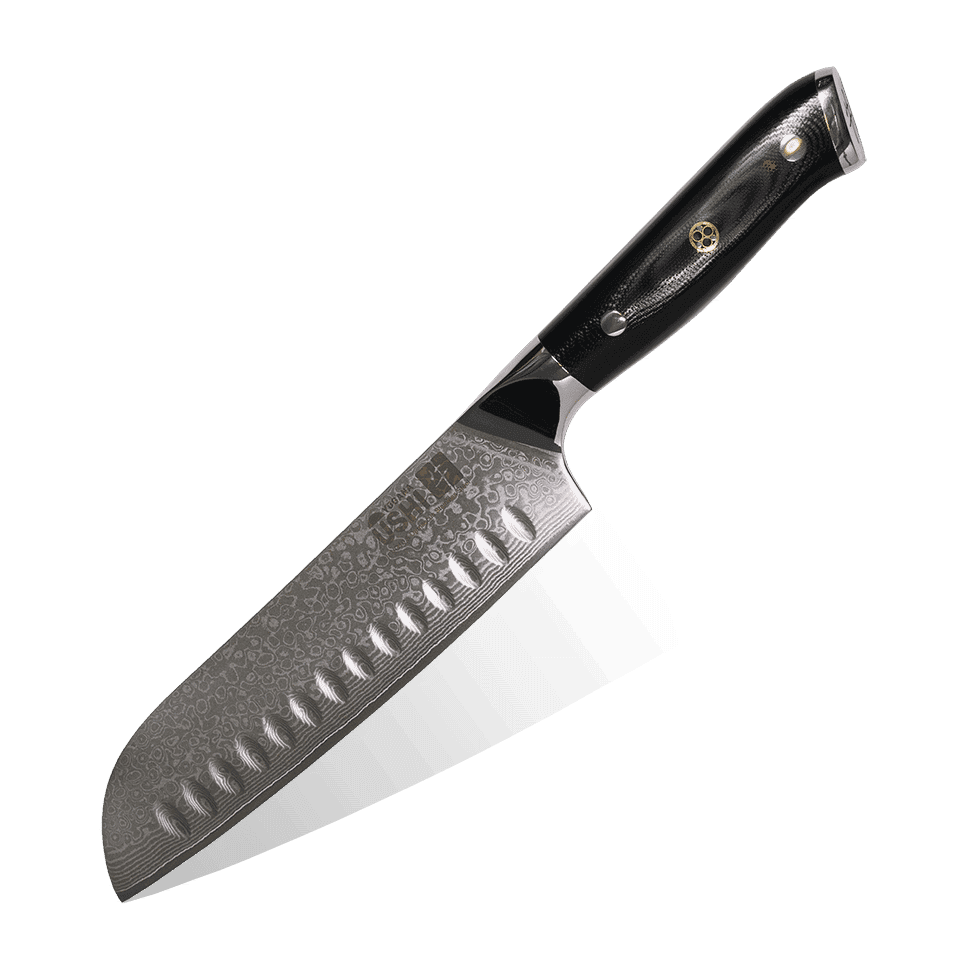 Ushi | Santoku 175mm | Japansk allround kniv | Rinzen #2 & Damaskus67, Knive & skæreudstyr hos HomeNordic