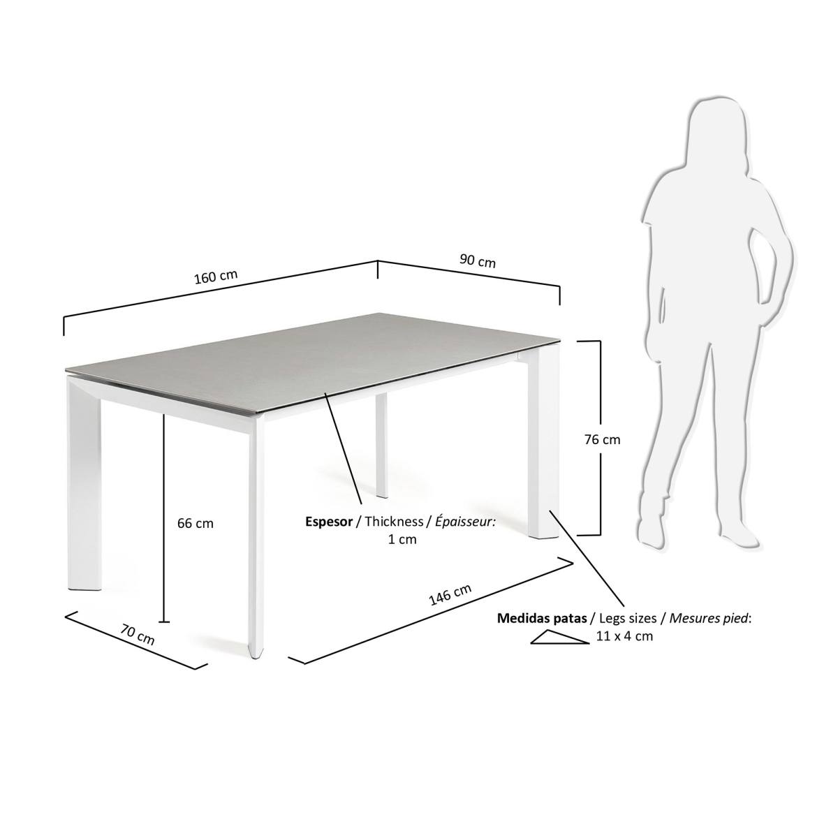 KAVE HOME Axis spisebord, m. butterflybordplade, produktbillede 2 af 5, Spiseborde hos HomeNordic
