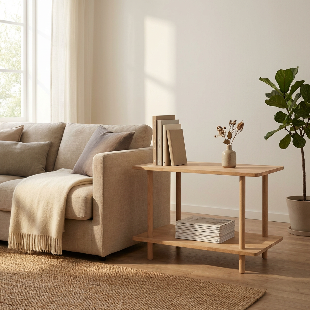 Loop - Reol-bord med to hylder i massiv eg og en bredde på 70 cm, produktbillede 3 af 15, Nordisk design hos HomeNordic