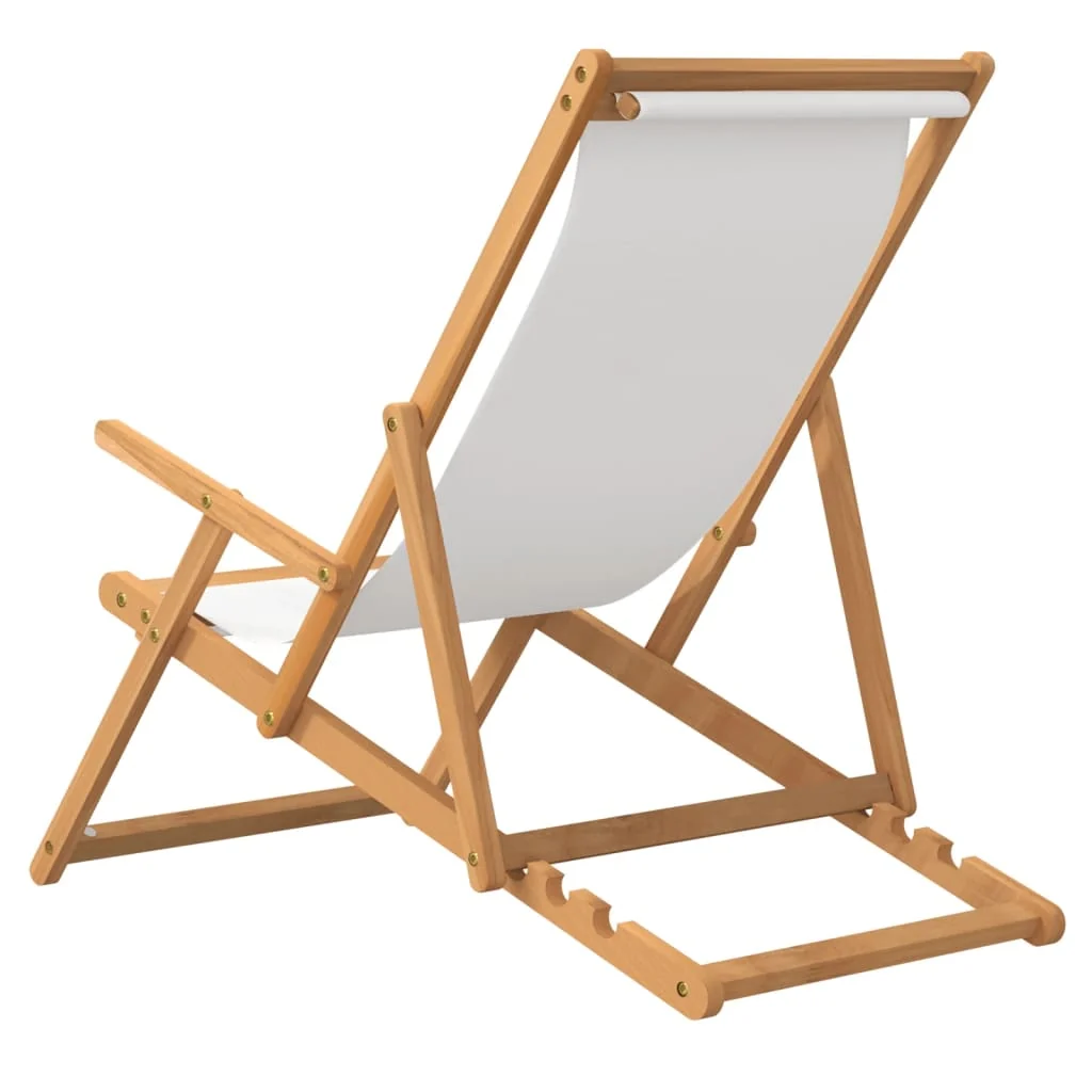 Foldbar Strandstol Massivt Teaktræ, produktbillede 4 af 17, Havestole i teaktræ hos HomeNordic