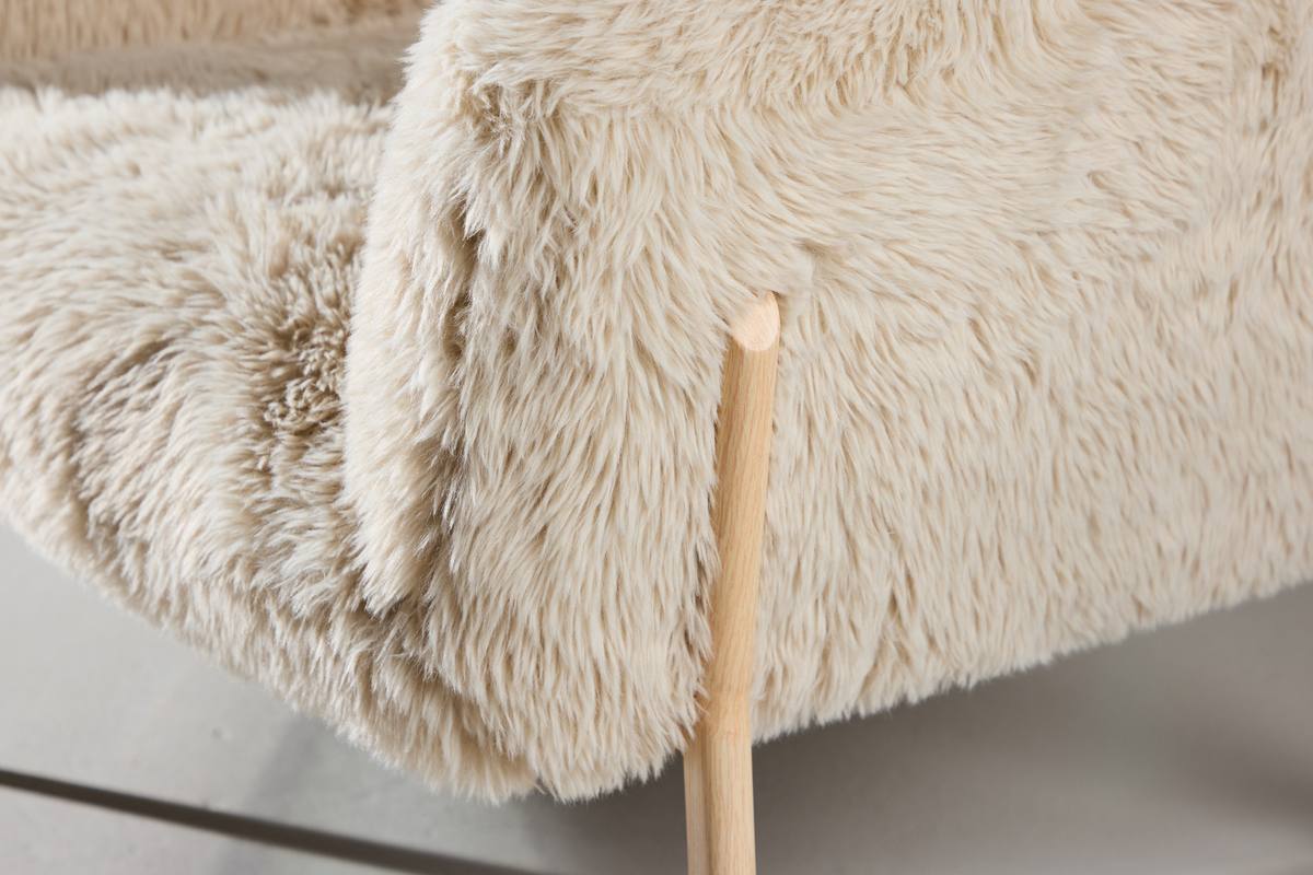 Gonzo - Lænestol i beige stof og metalben, produktbillede 5 af 9, Lænestole hos HomeNordic