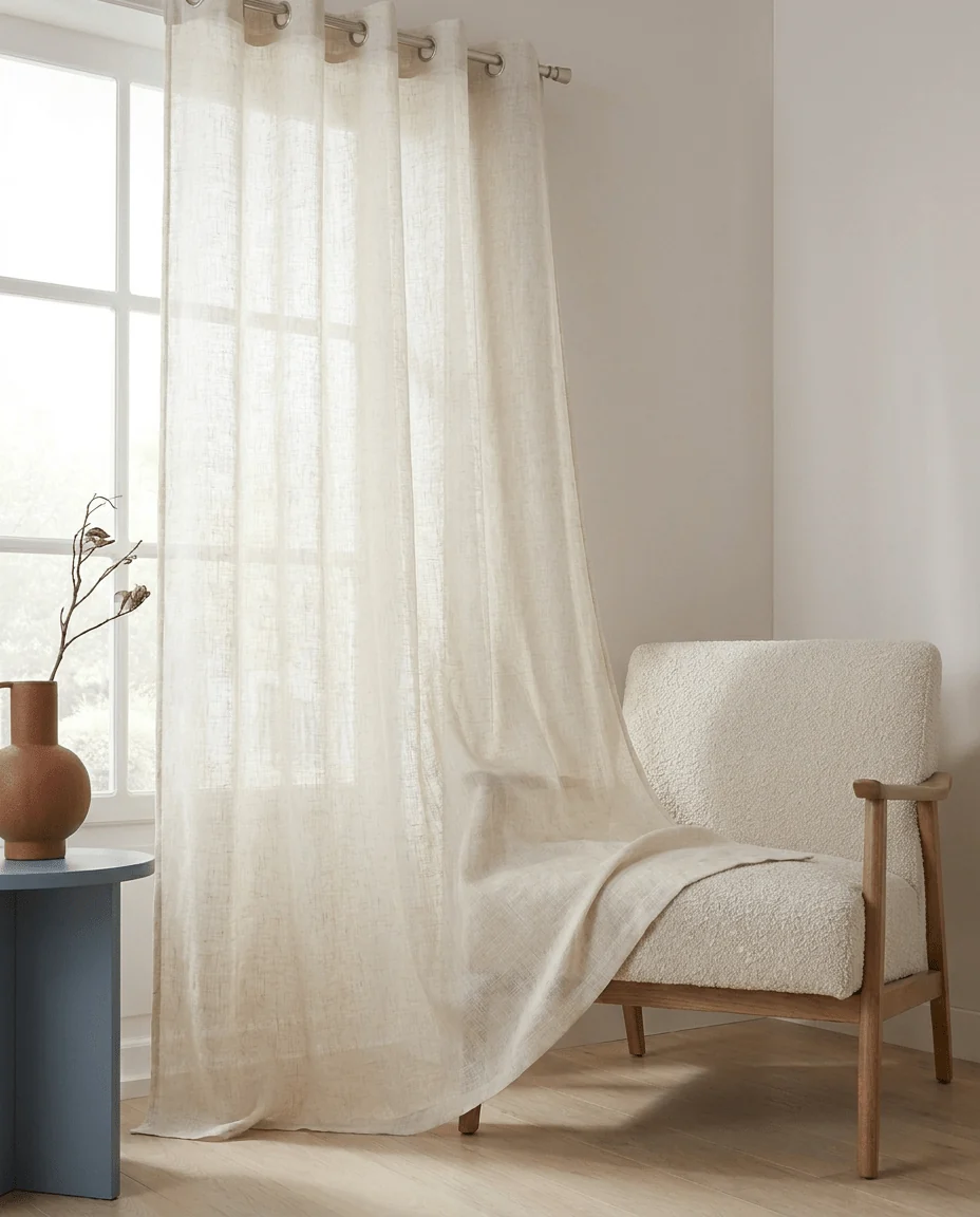 ALLA – Let gardin i hørblanding, Beige, produktbillede 2 af 6, Gardiner hos HomeNordic