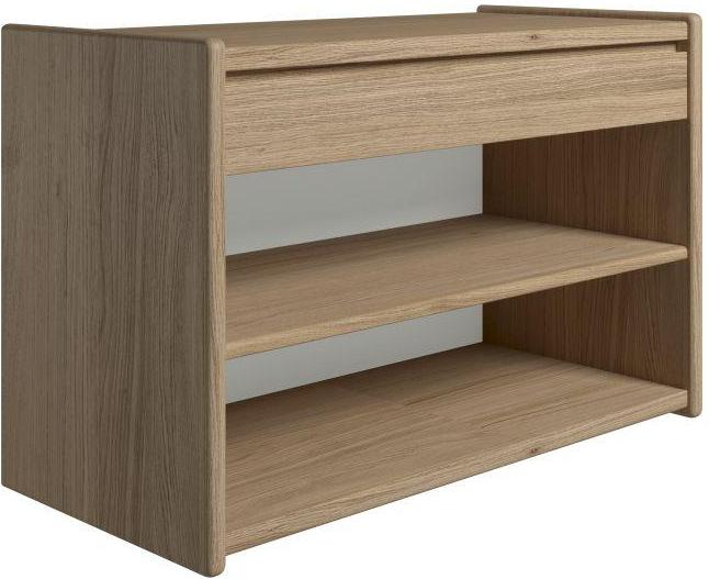 Krone 80 cm bredt sengebord i olieret egefiner med 1 skuffe og 1 hylde, Sengeborde hos HomeNordic