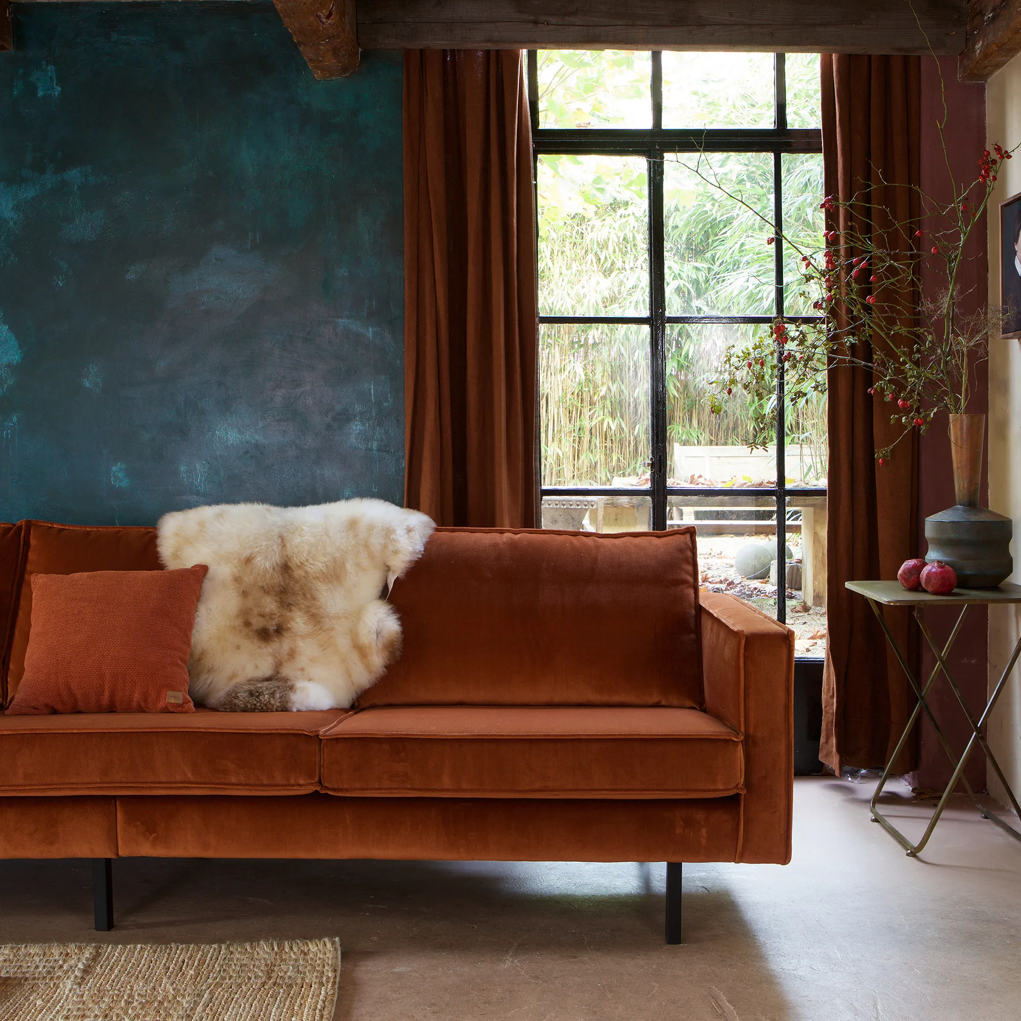 Rodeo 3-pers Sofa Velour, produktbillede 3 af 4, Sofaer hos HomeNordic