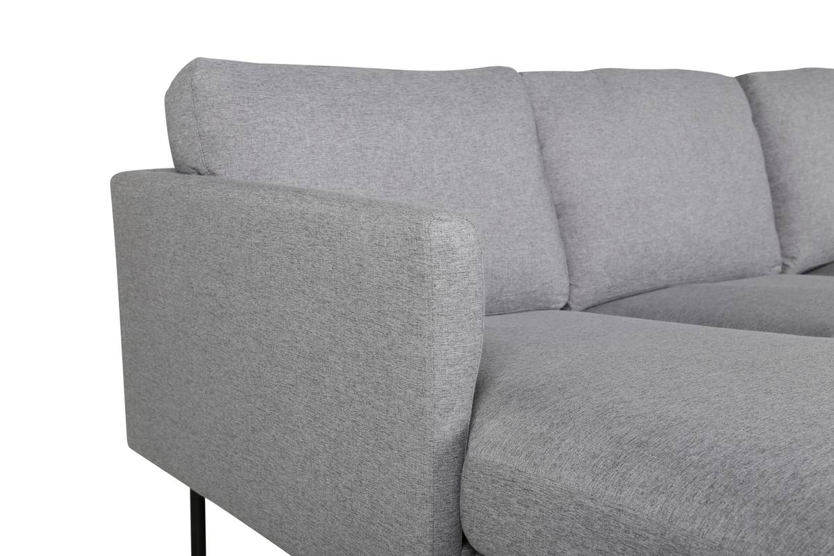 Polar - Sofa i U-form med gråt polyester stof – billede 17