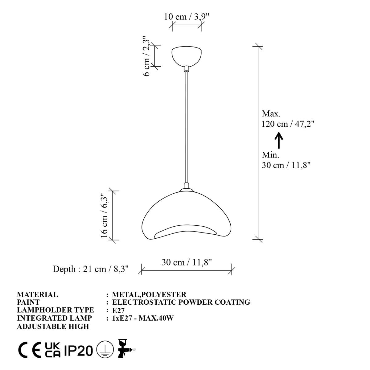 NORDVÄRK Luna-30-Nua loftlampe, produktbillede 2 af 6, Loftlamper hos HomeNordic