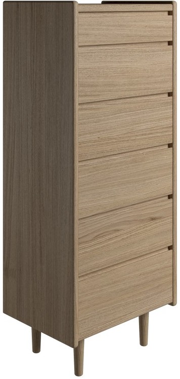 Krone kommode 50 cm bred med 6 skuffer i olieret egefiner, Kommoder hos HomeNordic